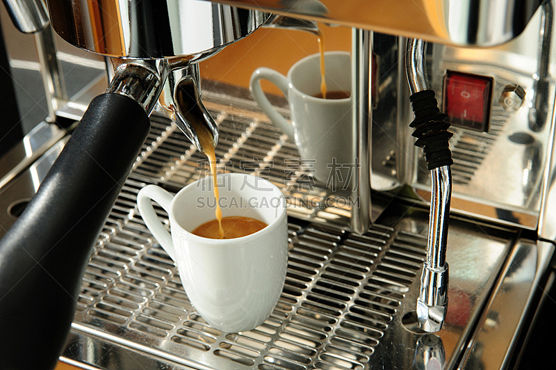 浓咖啡,高压蒸汽咖啡机,饮食,褐色,咖啡馆,水平画幅,饮料,咖啡,机器,水滴