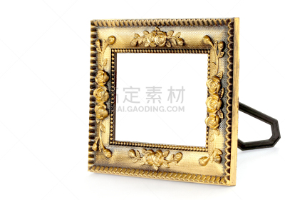 边框,黄金,古董,白色背景,留白,面无表情,水平画幅,形状,墙,无人