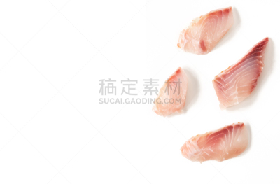 鱼类,切片食物,分离着色,白色背景,酸,配方,清新,鱼肝油,香料,食品