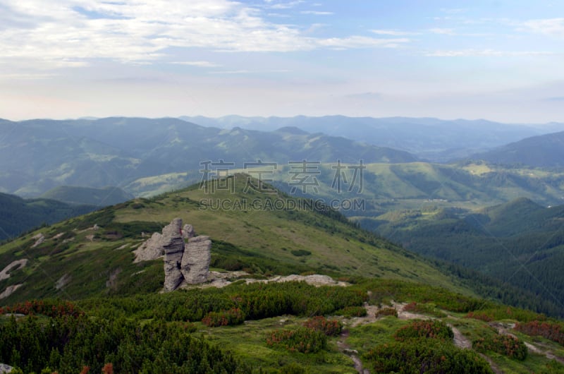 山,卡帕锡安山脉,乌克兰,地形,高原,黄昏,水平画幅,无人,夏天,户外