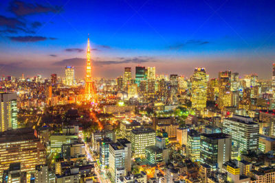 都市风景,东京,东京塔,城市天际线,日本,未来,水平画幅,夜晚,无人,虎门