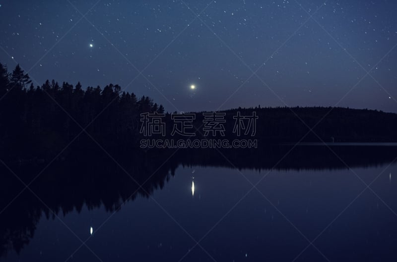 湖,星图,金星,木星,太阳系,新斯科舍,加拿大沿海省,天空,水平画幅,夜晚