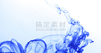墨水,蓝色,水,留白,水平画幅,无人,水下,湿,特写,慢镜头