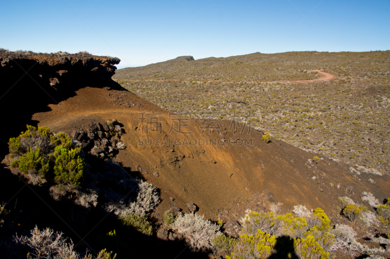 弗尔乃斯火山,徒步旅行,留尼汪（法属）,天空,褐色,水平画幅,无人,火山地形,风险,阴影