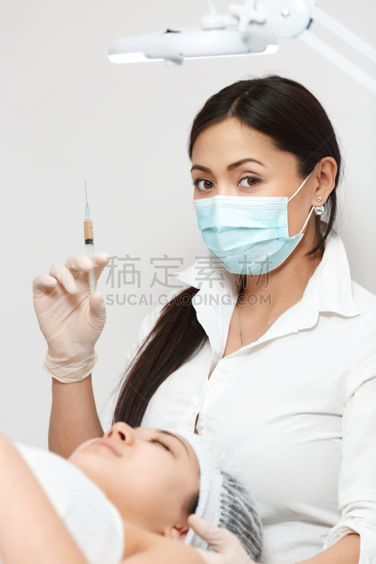 拿着,注射器,美容师,垂直画幅,替代疗法,辅导讲座,彩妆,提举,spa美容,日本人