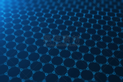 概念,石墨烯,几何形状,三维图形,分子结构,六边形,原子,纳米技术,特写,抽象