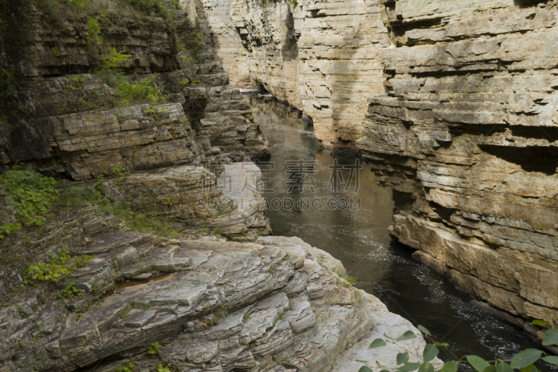 沟壑,river ausable,阿迪朗达克州立公园,自然,水,水平画幅,岩石,无人,纽约州,夏天
