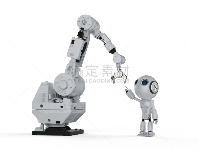 自动的,机械手,可爱的,一致,玩具,技术,小的,绘画插图,未来