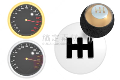 速度计,变速杆,白色,三维图形,分离着色,迅速,水平画幅,无人,绘画插图,陆用车