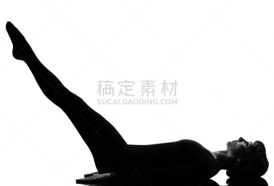 女人,船势,瑜伽,水平画幅,阴影,白人,仅成年人,姿态,伸展,剪影
