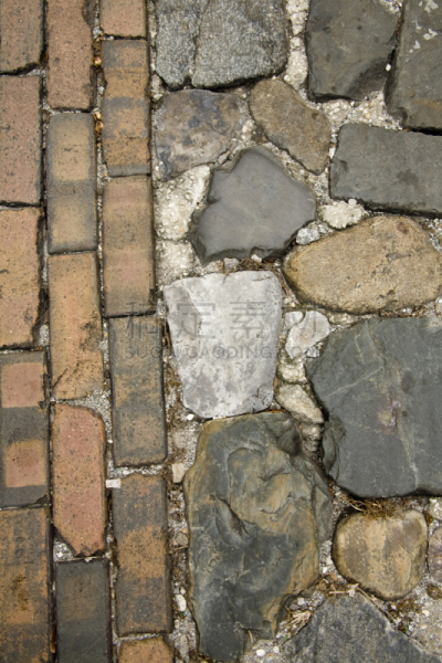 砖,古老的,街道,圆石,铺路石,垂直画幅,式样,彩色图片,无人,远古的