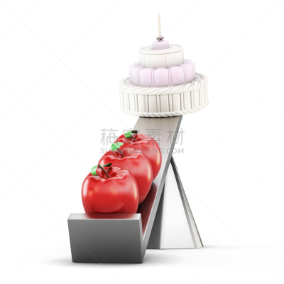 蛋糕,图像,白色背景,苹果,动物的鳞,想法,三维图形,跷跷板,维生素,甜点心