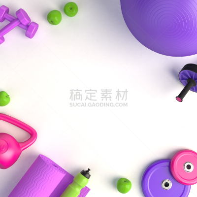 概念,苹果,绘画插图,水瓶,滚刷,女性,三维图形,健身球,锻炼,训练