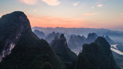 黎明,航拍视角,山脉,天空,公园,水平画幅,山,无人,早晨,石灰石