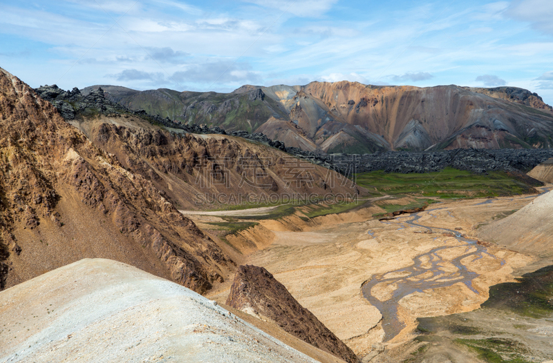 兰德玛纳,冰岛国,山,fjallabak nature reserve,火山,天空,美,沟壑,水平画幅,雪