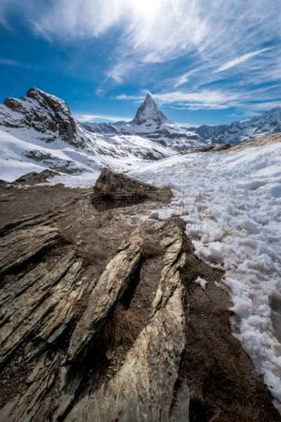 马特洪峰,瑞士,天空,雪,蓝色,太阳,风景,背景,白昼,云