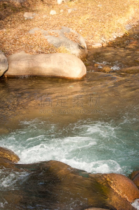 小溪,泉,自然,垂直画幅,草地,岩石,雪,蓝色,户外,冬天