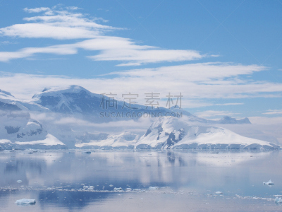 南极洲,纽梅耶海峡,天空,客船,水平画幅,雪,无人,邮轮,鸟类,企鹅