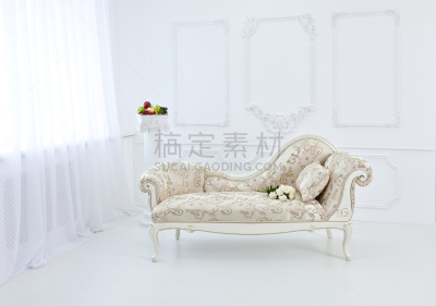 巴洛克风格,沙发,文艺复兴,明亮,室内,纺织品,古老的,古典式,家具,薄纱网