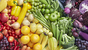 水果,蔬菜,背景,清新,多色的,青苹果,水平画幅,灯笼椒,无人,组物体