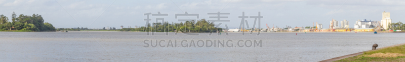 阿雷格里波特,湖,水平画幅,无人,全景,巴西,河流,南里奥格兰德州,户外,城市