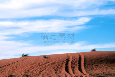 小路,沙丘,在下面,红松,天空,蓝色,四驱车,在活动中,多功能车,旅途