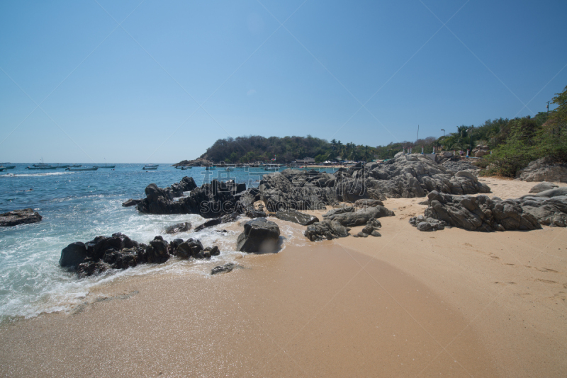 海滩,曼萨尼约,墨西哥,水,天空,美,水平画幅,沙子,夏天,户外