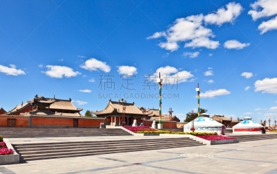 寺庙,喇麻庙,内蒙古自治区,蒙古,水平画幅,无人,古老的,建筑外部,户外,建筑结构