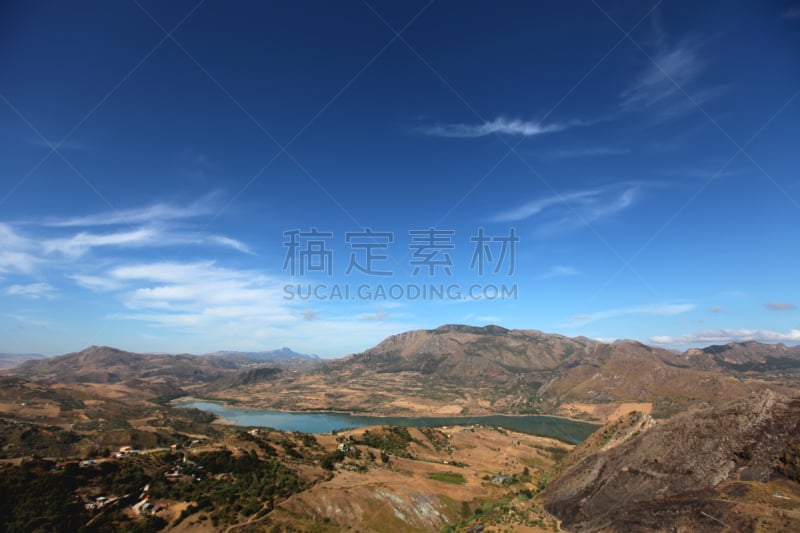 西西里,恩纳省,天空,美,水平画幅,山,无人,户外,山脊,田地