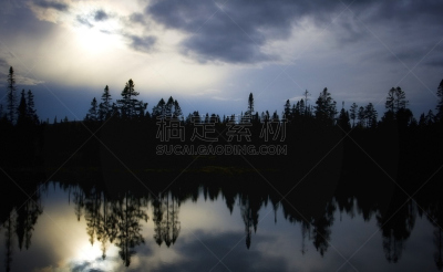 天空,蓝色,水,水平画幅,夜晚,无人,魁北克,黄昏,户外,湖