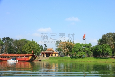 香江（越南）,顺化,越南,水平画幅,建筑,乘船游,旅行者,户外,要塞,城市