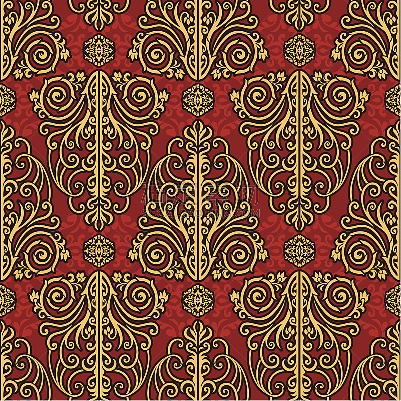 红色,背景,四方连续纹样,自然美,古董,艺术,纹理效果,纺织品,古典式,地毯