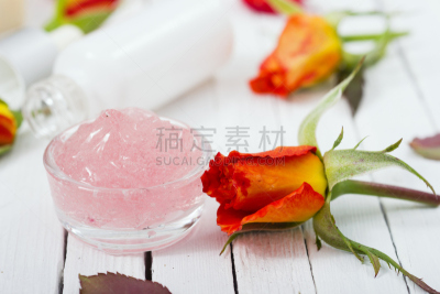 奶油,玫瑰,留白,水平画幅,无人,发胶,spa美容,古老的,乡村风格,化妆用品