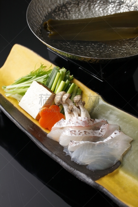 波特派,鲷鱼,无人,日式火锅菜,海鲷,海产,垂直画幅,日本食品,涮涮锅,图像