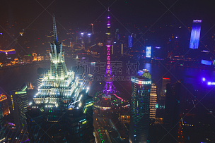 上海环球金融中心,外滩,浦东,上海,中国,航拍视角,角度,宽的,风景,观测点