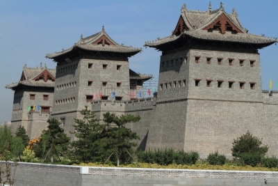 大同,旅游目的地,水平画幅,墙,无人,长城,古城,了望塔,山西省,巨人拱门