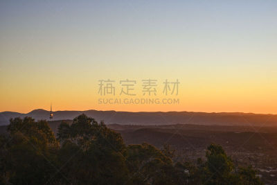 堪培拉,山,秋天,城市,伯利·格里芬湖,天空,褐色,水平画幅,无人,户外