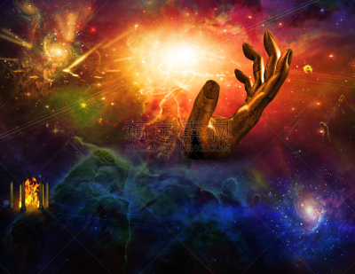 时间,手,天空,灵性,未来,星系,星星,夜晚,绘画插图,星云