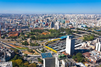 圣保罗州,城市,圣保罗画廊,圣保罗市立剧院,瓦列尽anhangabau,巴尼丝帕大厦,圣保罗,南美,水平画幅,高视角