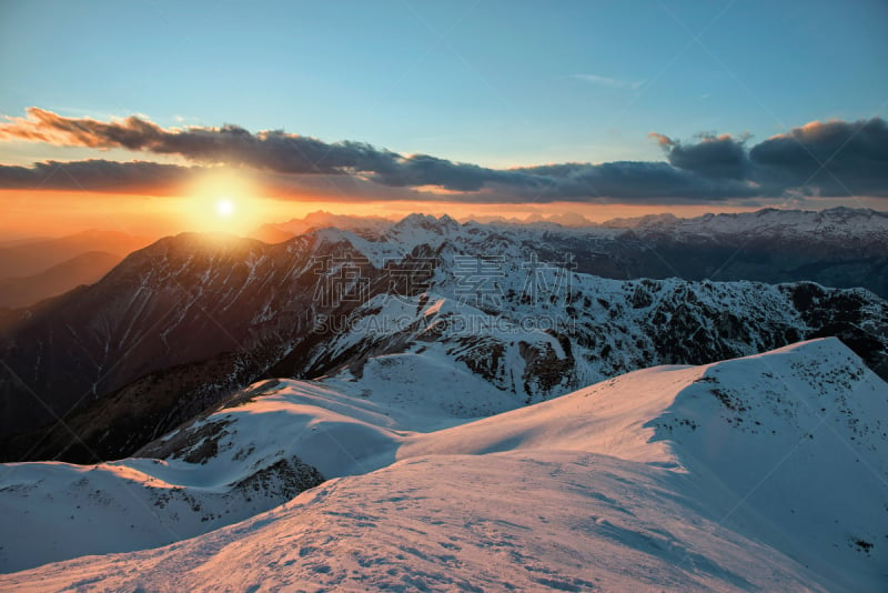 阿尔卑斯山脉,非凡的,寒冷,环境,雪,户外,波悉尼,julian alps,山脉,自然