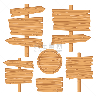 厚木板,绘画插图,木制,空白的,方向标,盘子,矢量,褐色,标志