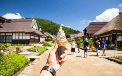 奶油,柔和,牛奶瓶,春天,白色,冰淇淋,白昼,天空,里山,雪