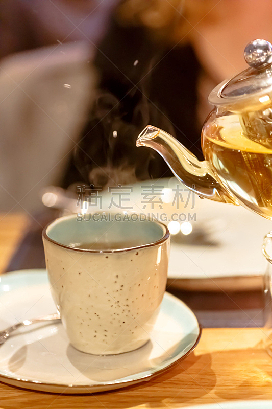 茶壶,玻璃,杯,茶,热,茶杯,垂直画幅,水,褐色,饮料