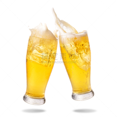 啤酒,饮料,寒冷,含酒精饮料,两个物体,清新,背景分离,玻璃杯,泰国,啤酒杯