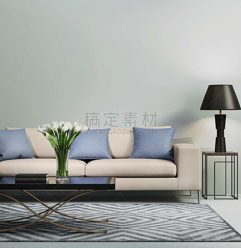 Light blue contemporary modern sofa
