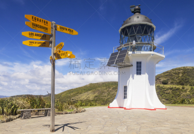 灯塔楼,新西兰,cape reinga,标志,太阳能电池板,水平画幅,能源,交通标志,无人,建筑外部