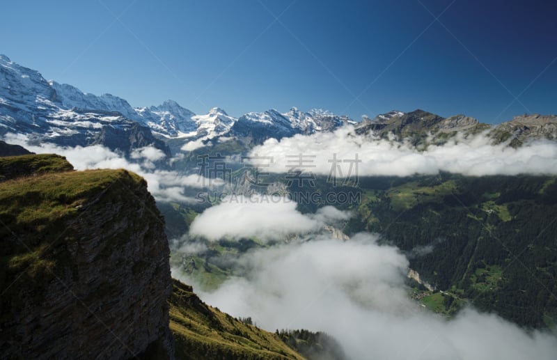 曼丽申山,瑞士,本尼斯阿尔卑斯山,看风景,天空,伯尔尼,水平画幅,雪,少女峰,无人