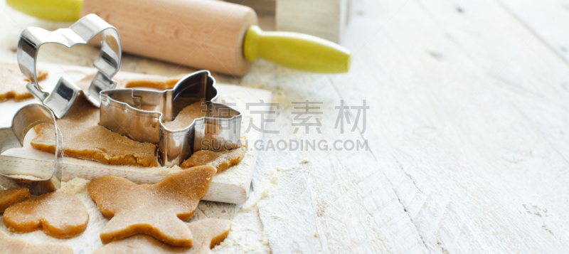 饼干,留白,褐色,边框,水平画幅,形状,无人,传统,姜饼人,生食