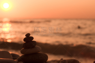 石头,圆石滩,水,天空,灵性,休闲活动,旅行者,夏天,海岸地形