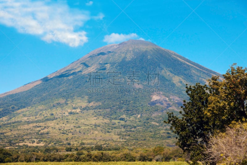 火山,萨尔瓦多,圣米高岛,自然,天空,水平画幅,地形,无人,蓝色